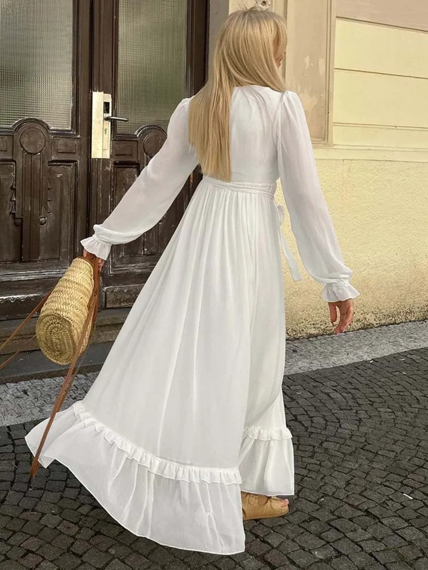 Robe Kimono Blanche Élégante femme