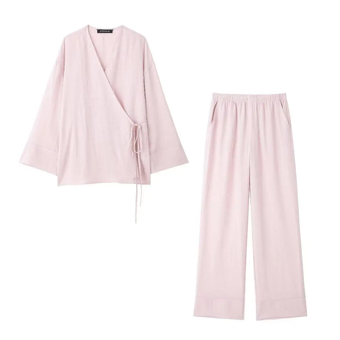 Ensemble Kimono Rose Poudré Élégant