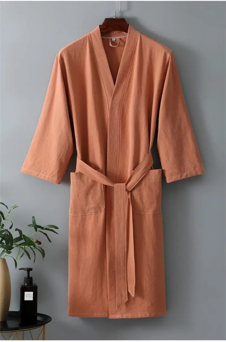 Peignoir Kimono en Coton et Lin femme