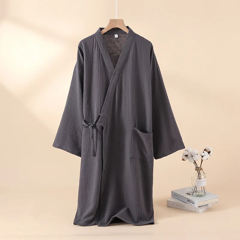 Robe Kimono de Maison Confortable femme Grise