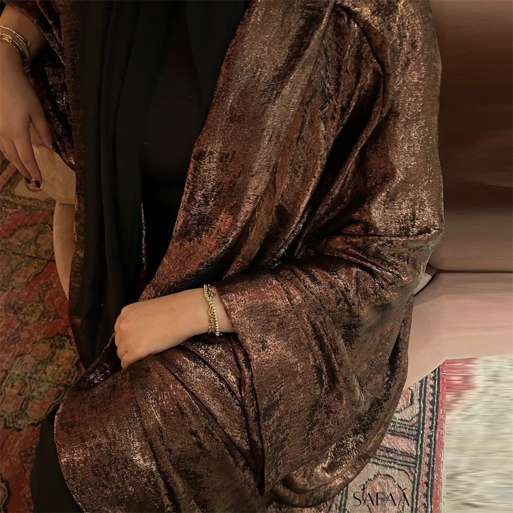 Kimono Abaya Marron Lumineux