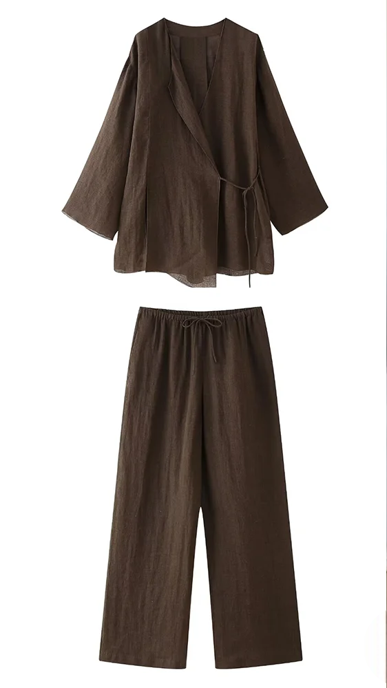 Ensemble Kimono Marron Confortable