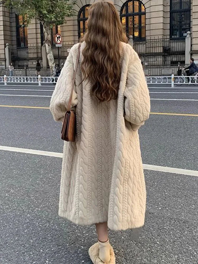 Manteau Style Kimono Doublé Chaud élégant