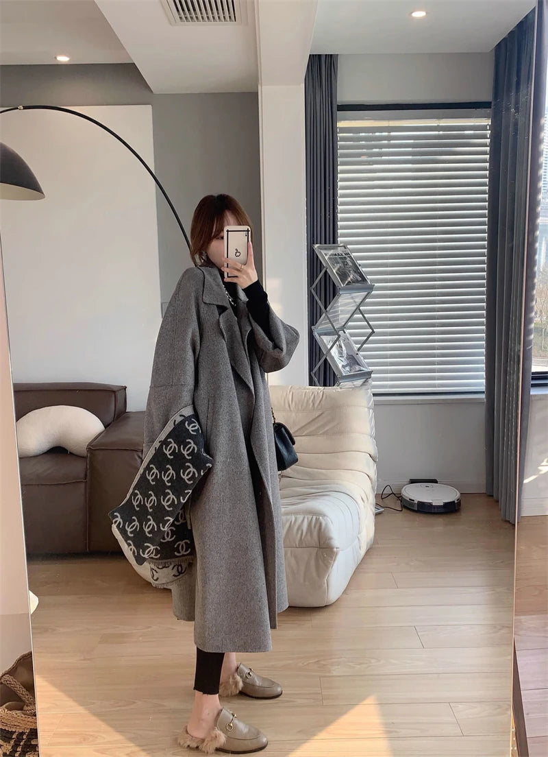 Manteau Kimono Chaud Gris Chic