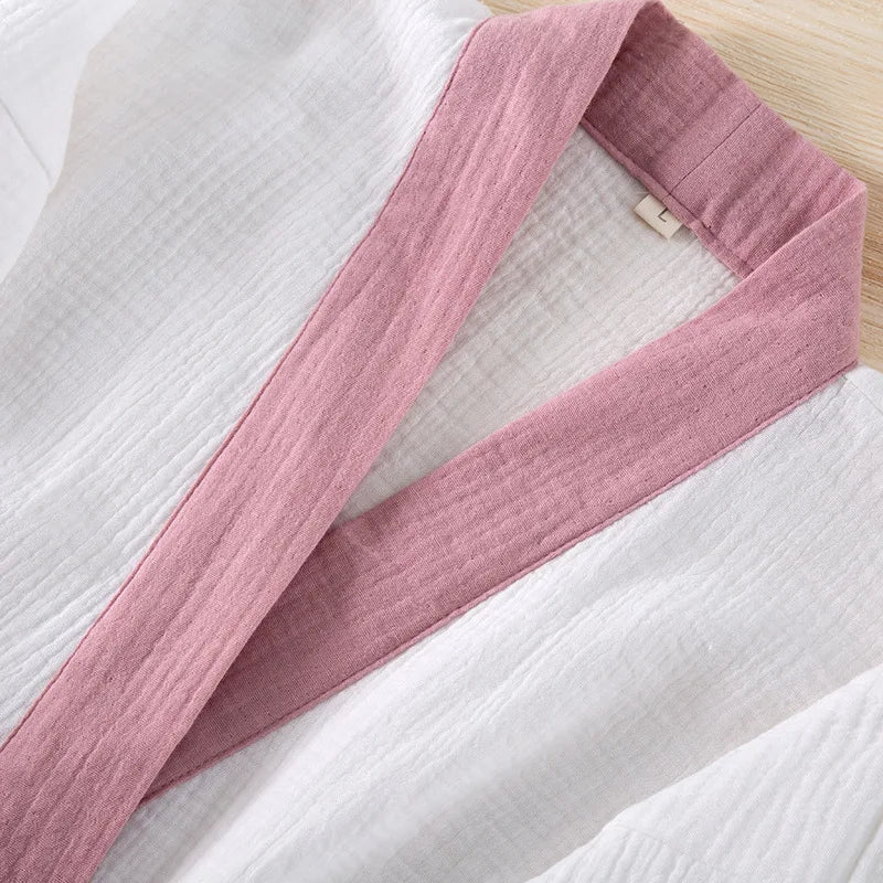 Pyjama Kimono en Coton Short Épuré col V