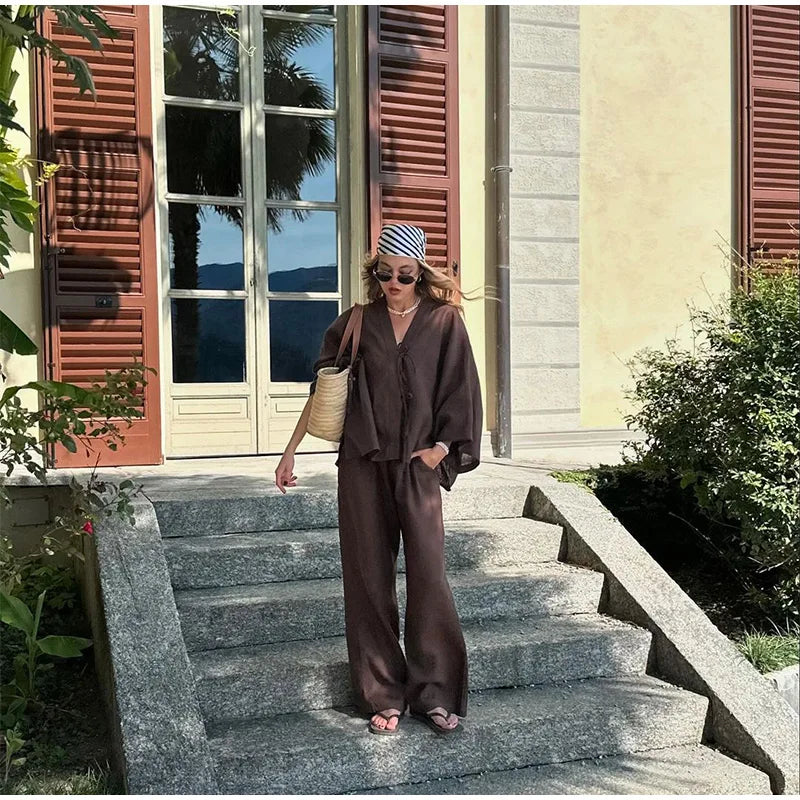 Ensemble Kimono d’Été Marron