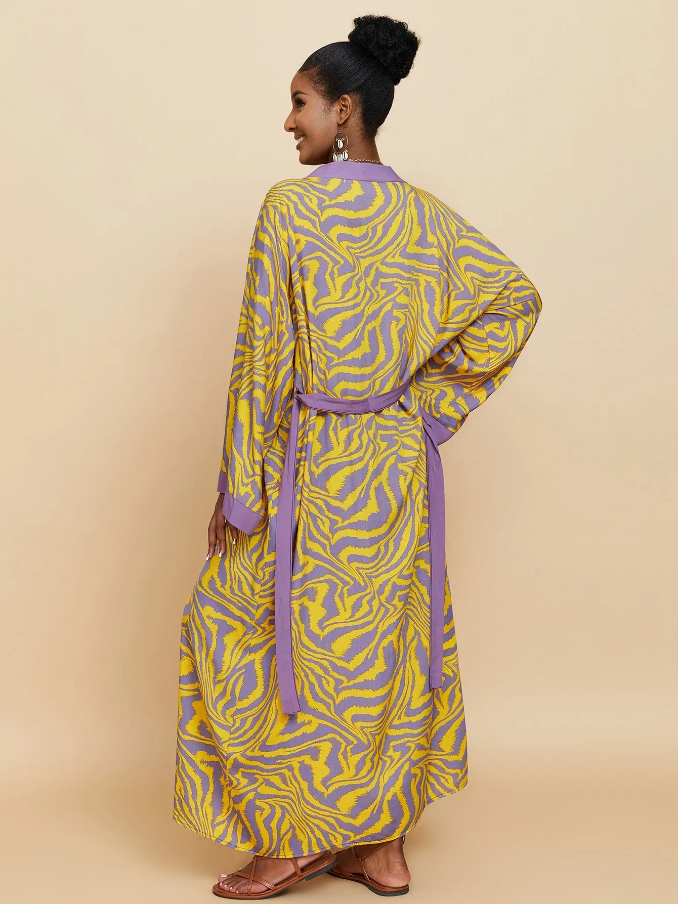 Kimono Femme en Pagne Jaune
