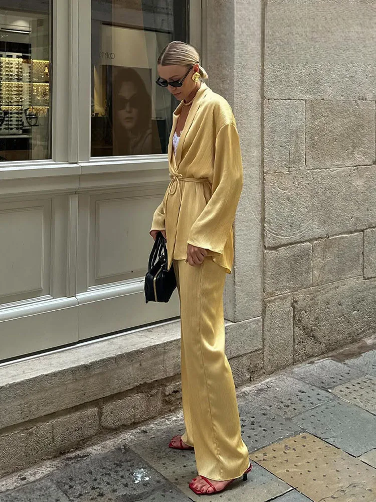 Ensemble Kimono Confortable Jaune