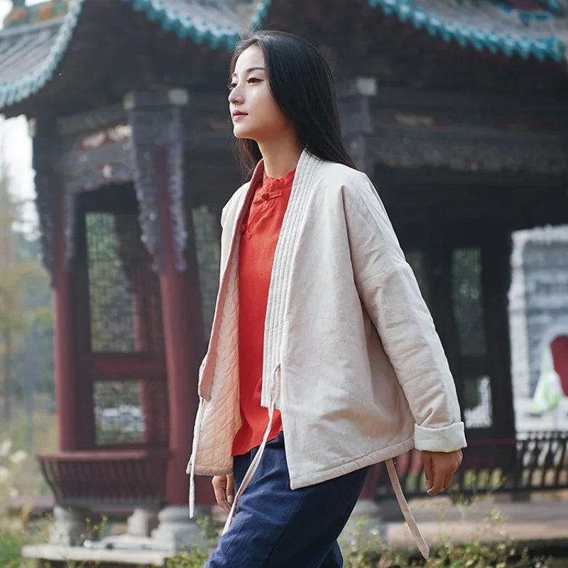 Veste Kimono en Lin Femme tendance