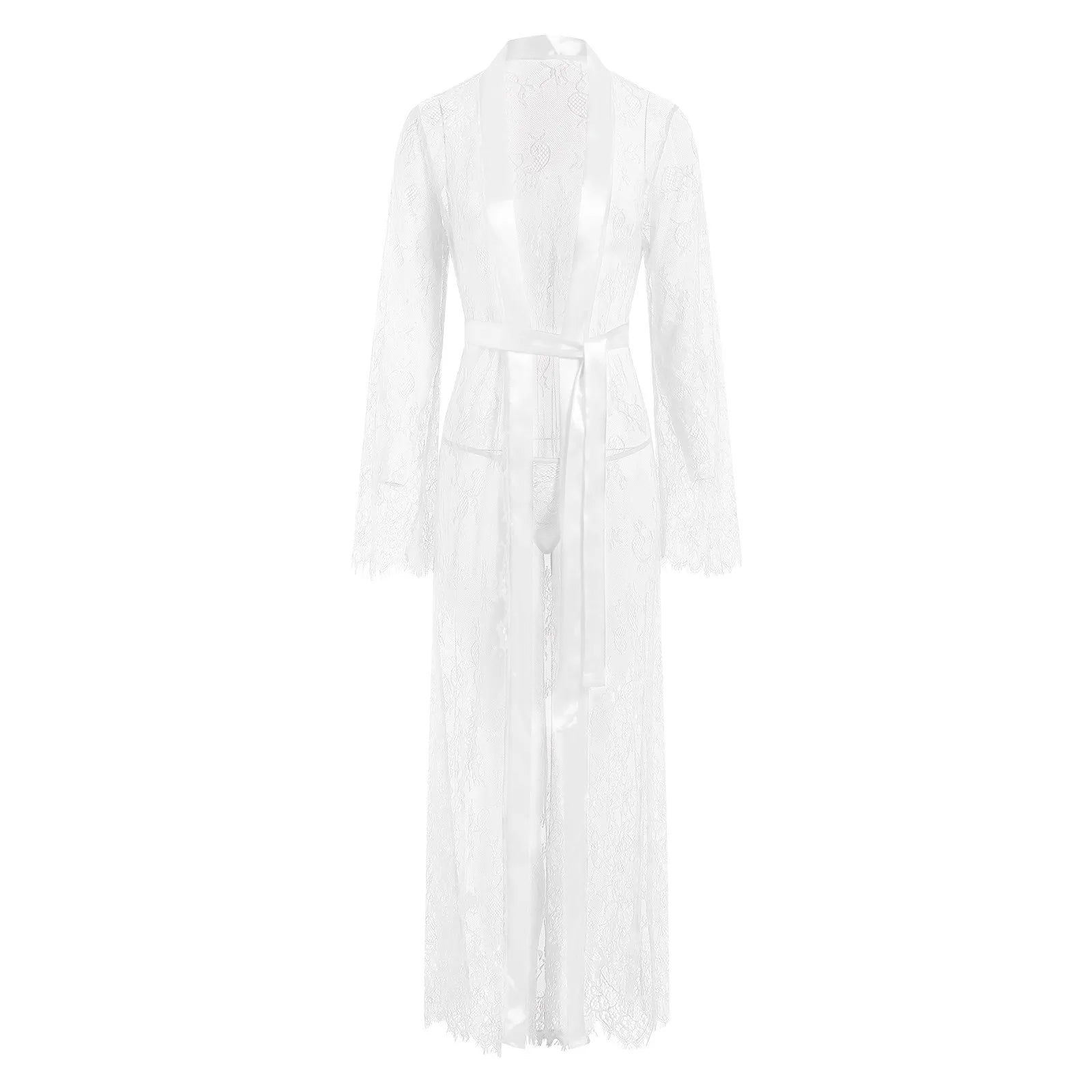 Peignoir Kimono Sexy en Dentelles blanc