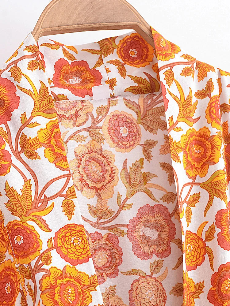 Kimono de Plage Style Veste orange