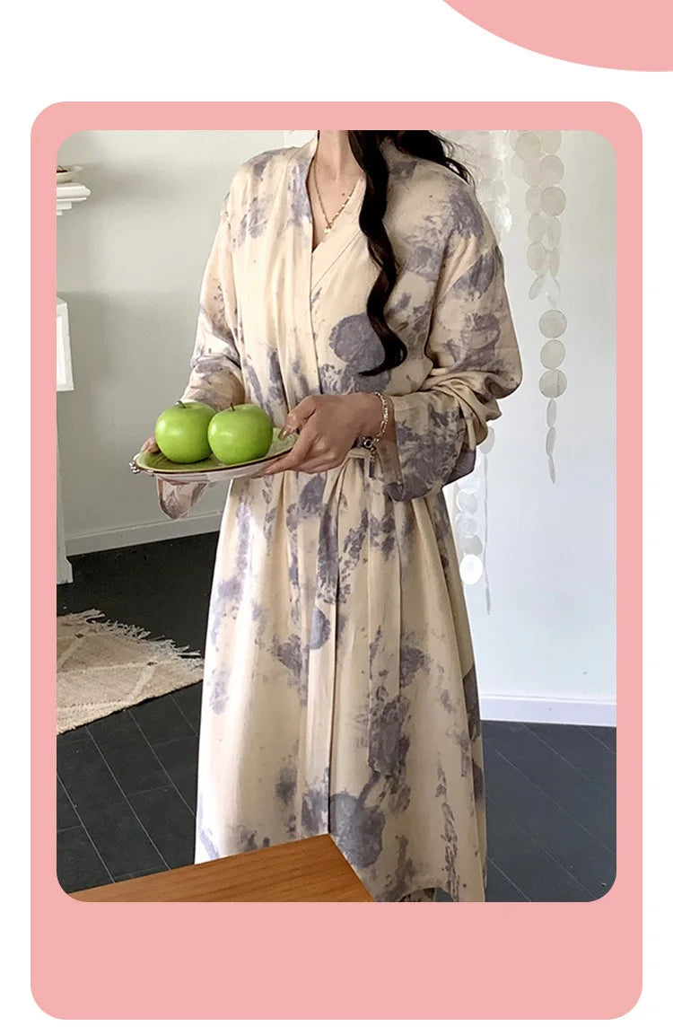 Ensemble Pyjama Kimono Long Élégantde qualité