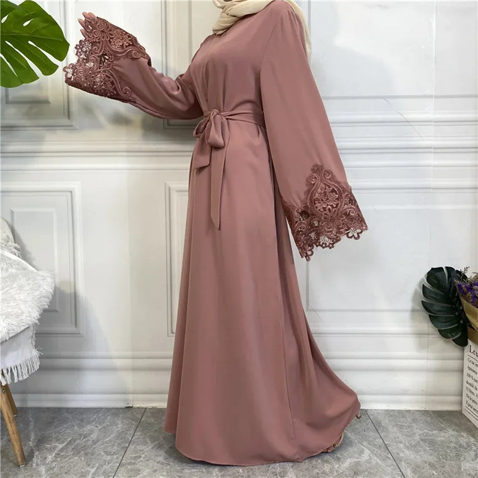 Kimono Abaya Rose Poudré Raffiné Fluide