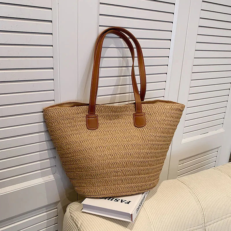 Sac Fourre-tout en Paille Marron