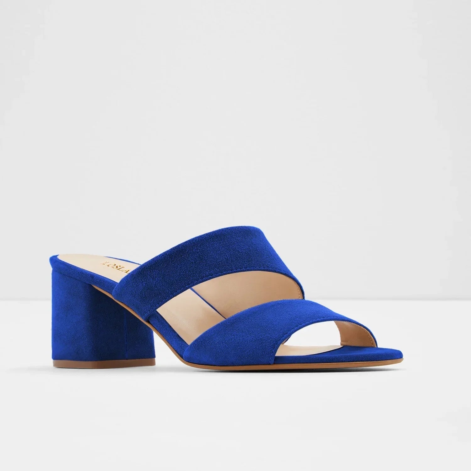 Sandales Légères à Talon Carré Bleu Marine
