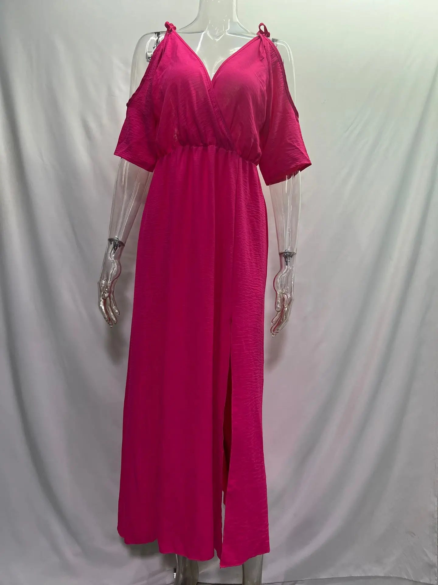 Robe Kimono à Manches Dénudées rose