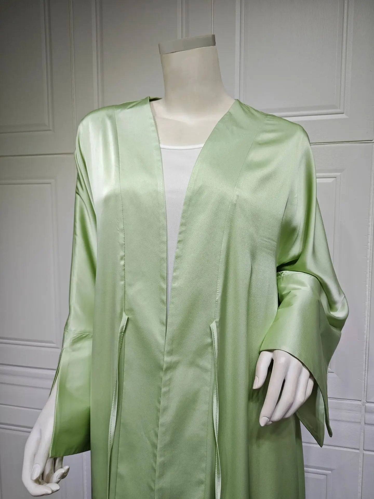 Kimono Abaya Vert Satiné Élégante