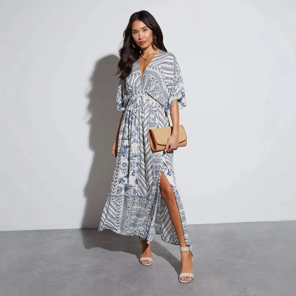 Robe Style Kimono à Manches Courtes femme
