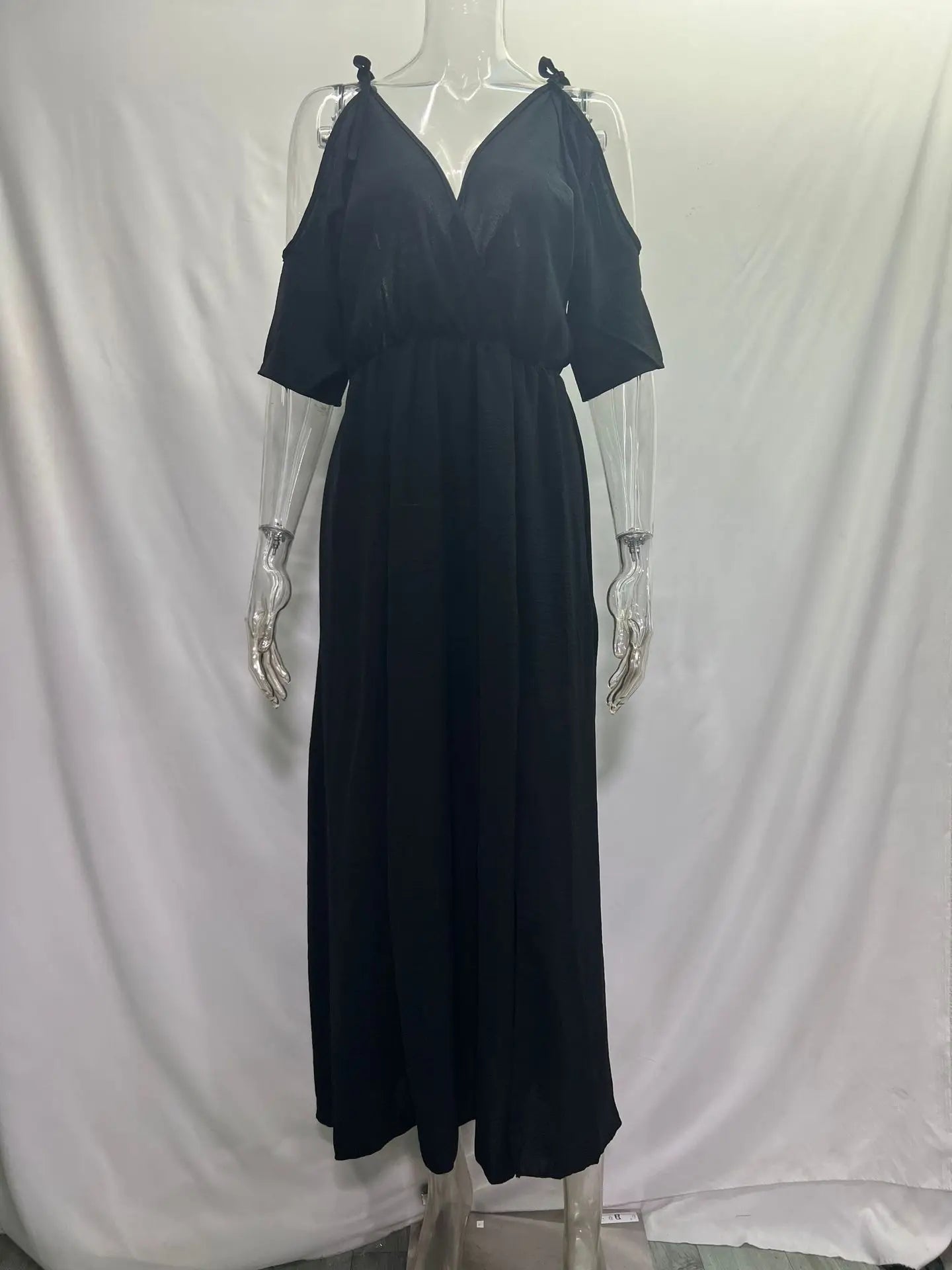 Robe Kimono à Manches Dénudées noir