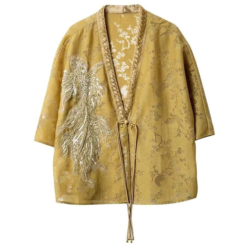 Veste Kimono Chic à Perles tendance