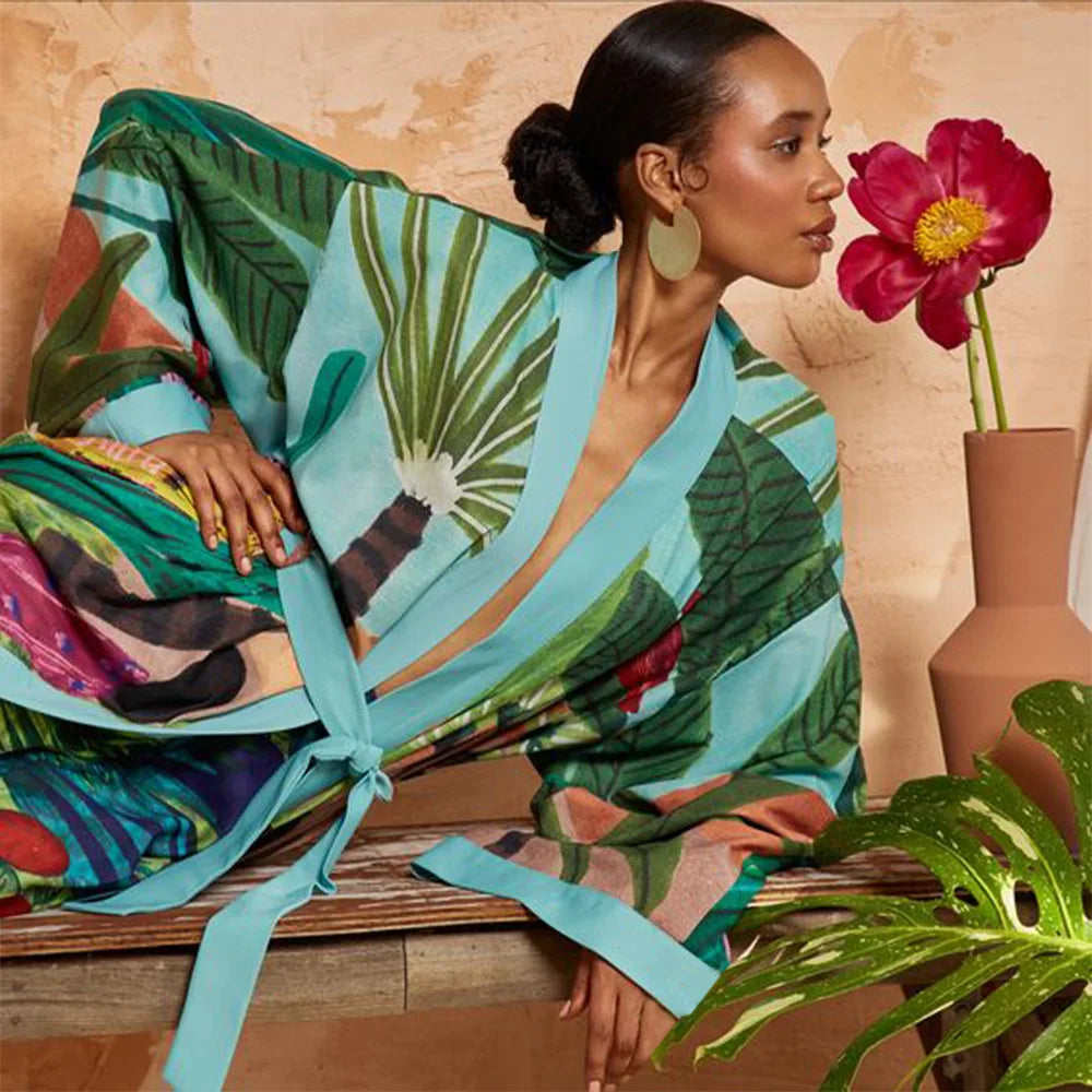 Kimono de Plage Boho Imprimé coloré