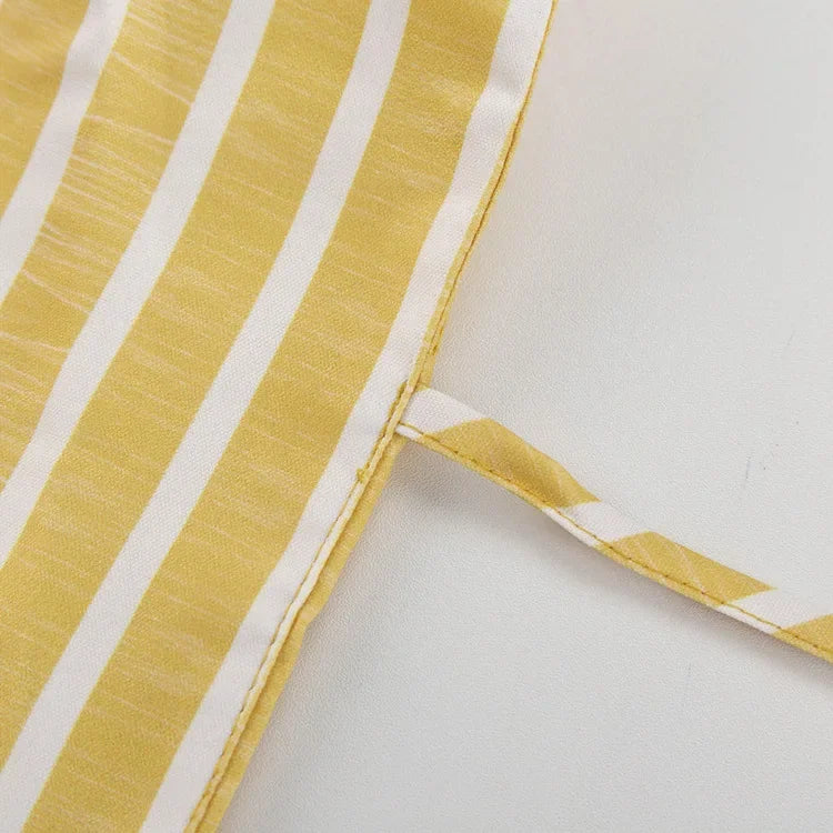 Pyjama Kimono Léger à Manches Longues jaune