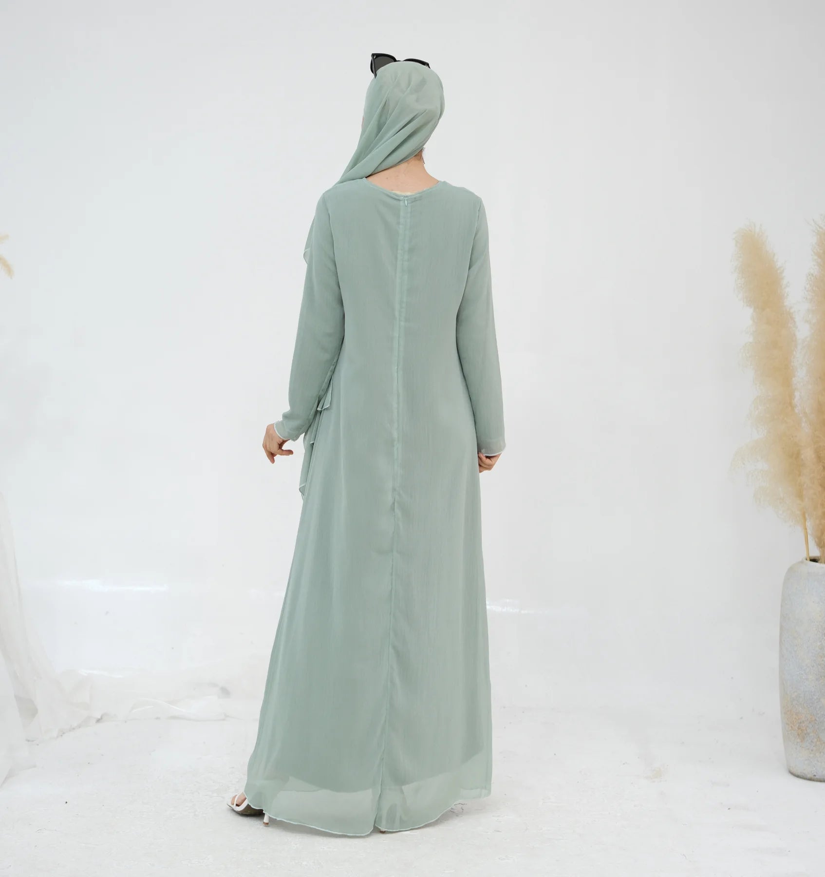 Set Kimono Abaya Vert D’Eau long