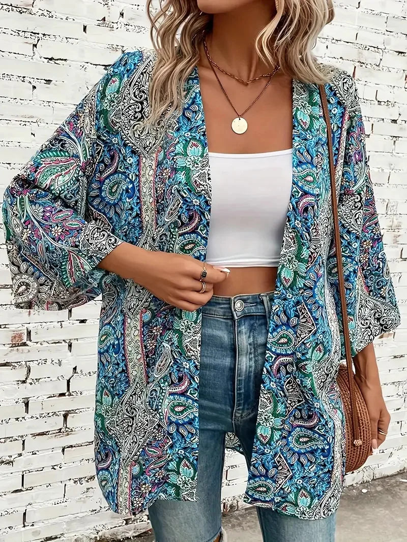 Veste Bleue Kimono Stylée tendance