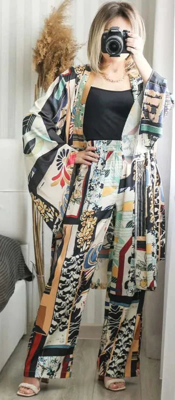 Kimono de Plage Chic à Imprimés