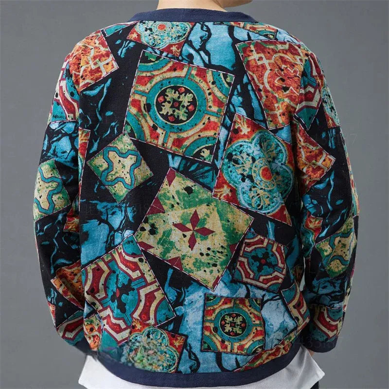 Veste Cardigan Kimono Bleu Vintage Dos