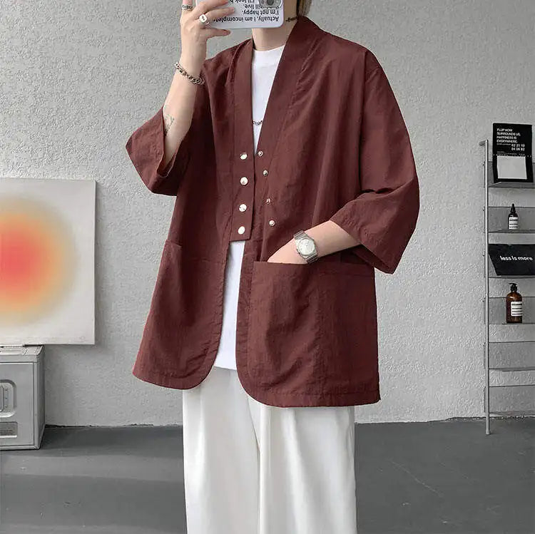Veste Kimono Ample à Poches