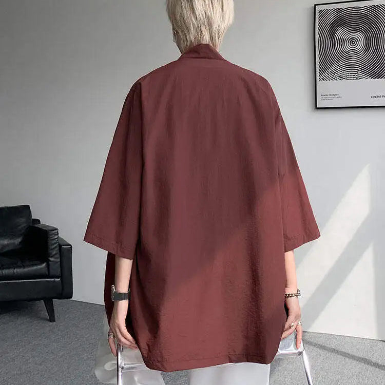 Veste Kimono Ample à Poches Dos