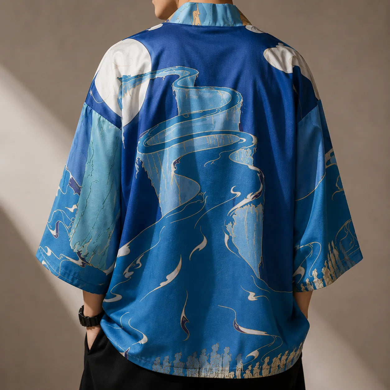 Veste Kimono Chemin Bleu