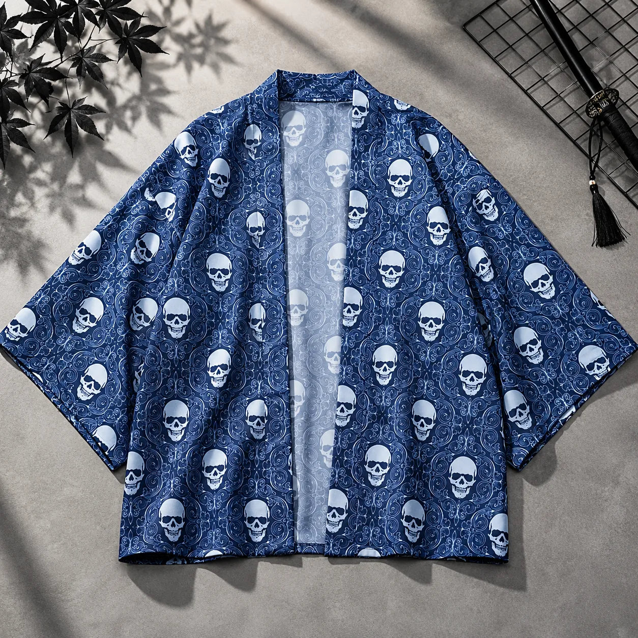 Veste Kimono Homme Crânes Stylé
