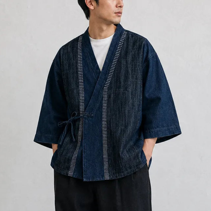 Veste Kimono Homme Denim Bleu