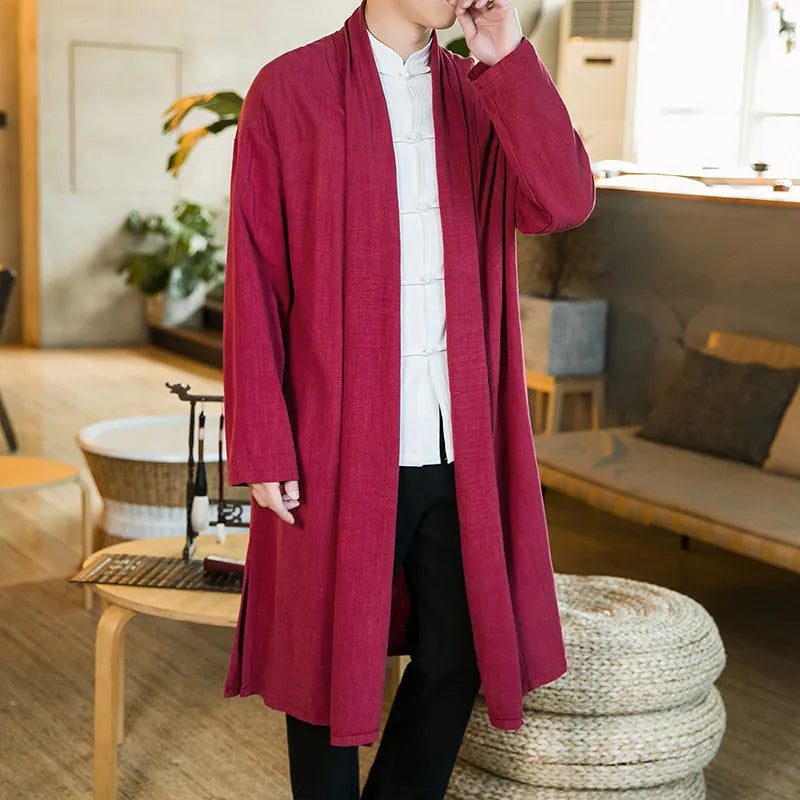 Veste Kimono Longue Bordeaux