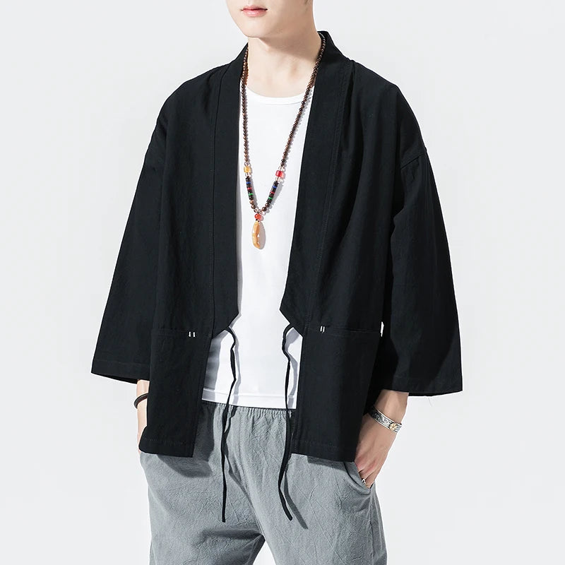 Veste Kimono Noire Classique