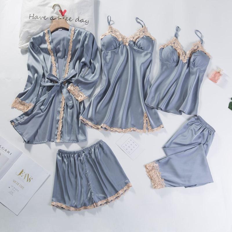Ensemble Nuisette Kimono Femme 5 Pièces