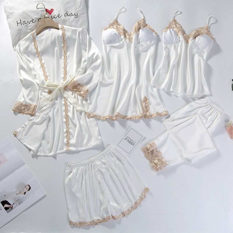 Ensemble Nuisette et Kimono Blanc Lingerie