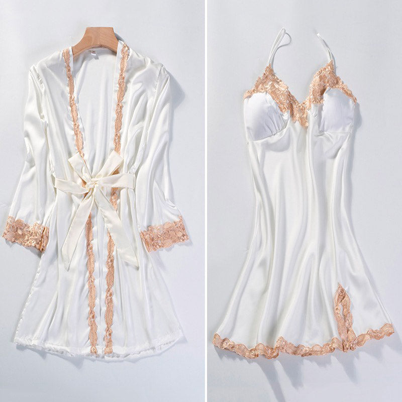 Ensemble Nuisette et Kimono Blanc Peignoir