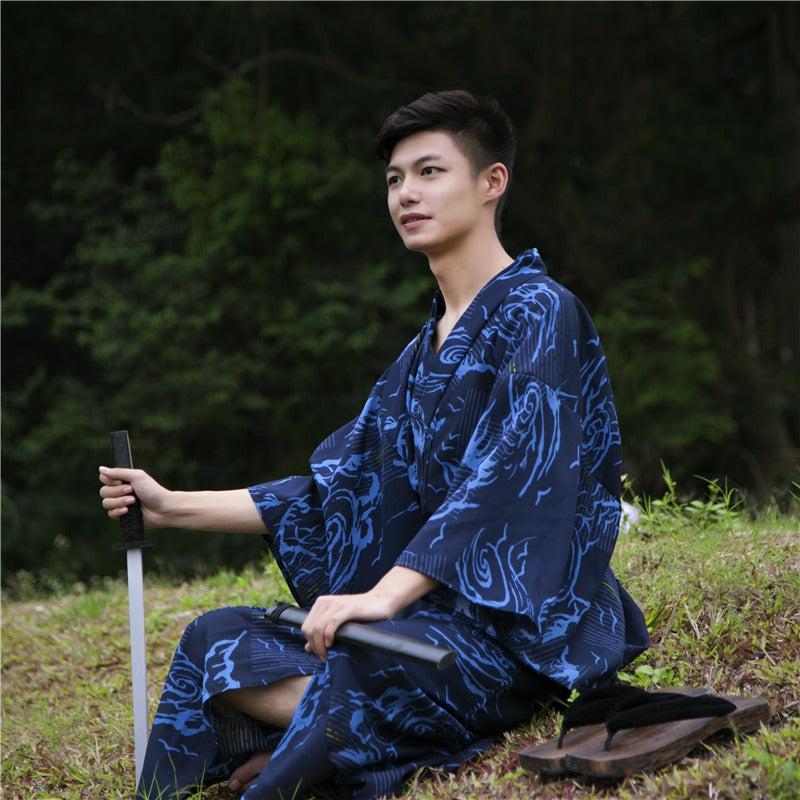 Kimono Coton Bleu