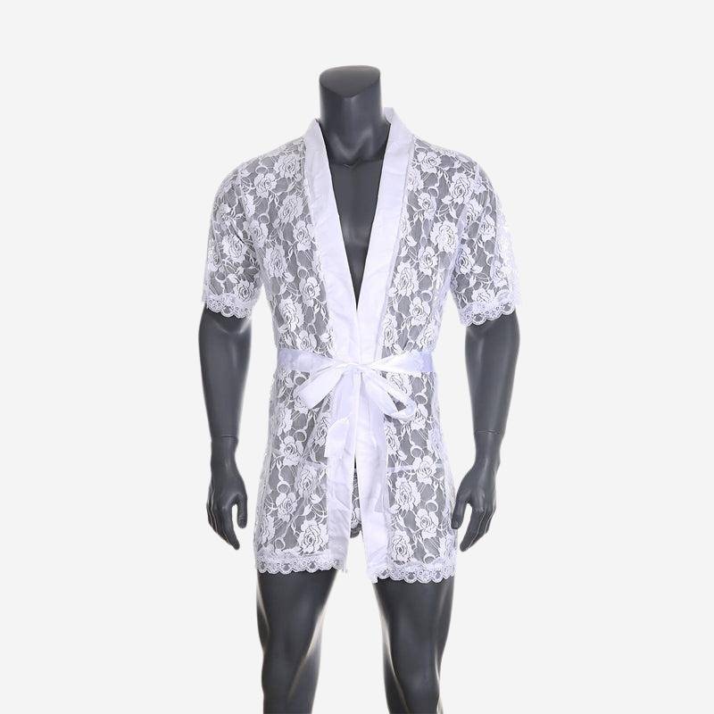 Kimono Dentelle Blanc Homme