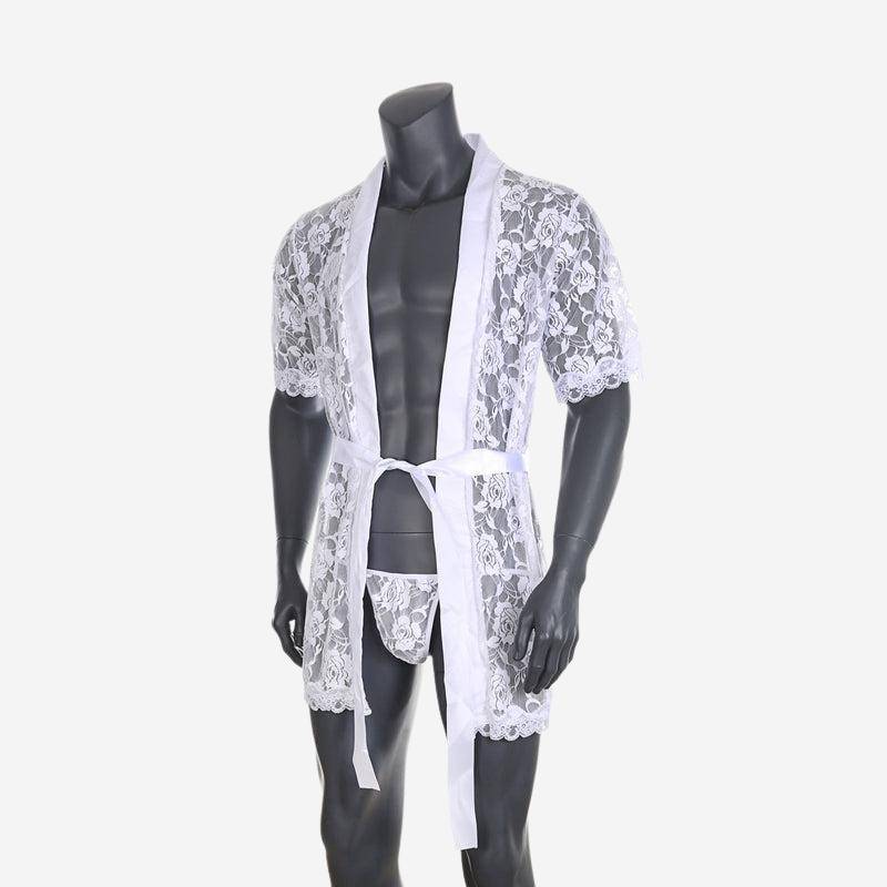 Kimono Dentelle Blanc Homme
