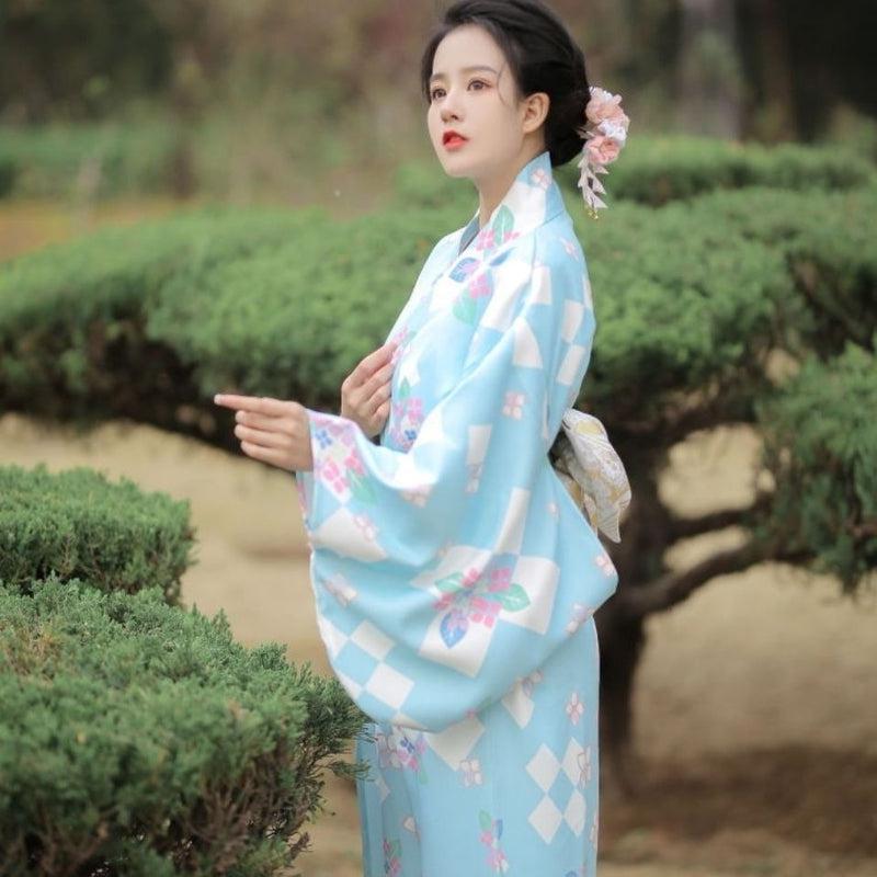 Kimono Japonais Bleu Ciel
