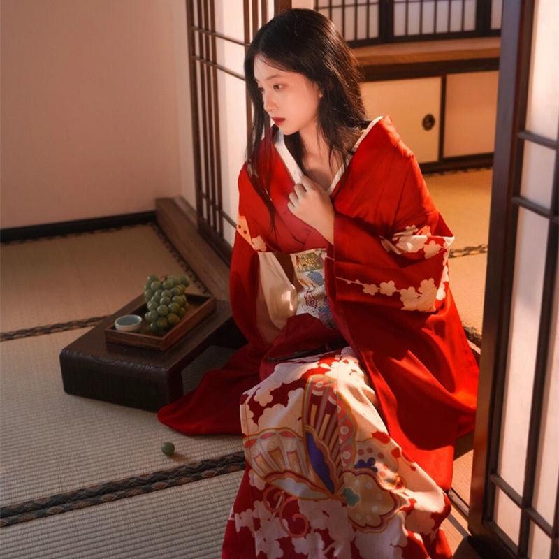 Kimono Japonais Femme Rouge
