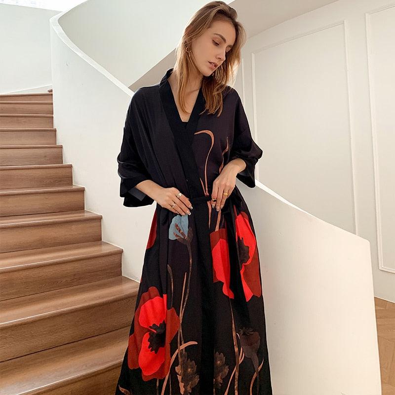 Kimono Pyjama Long à Manche Courte