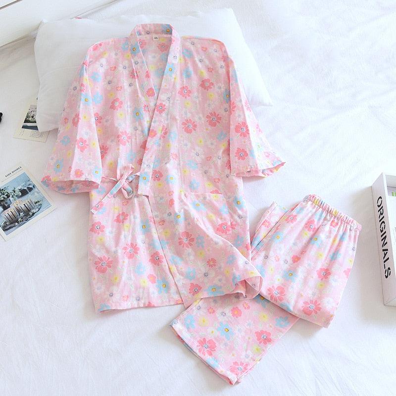 Kimono Pyjama Rose Confortable