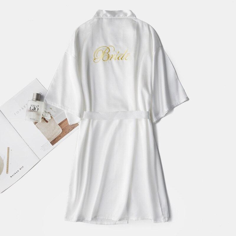 Kimono Blanc Femme Nuit Bride Dos