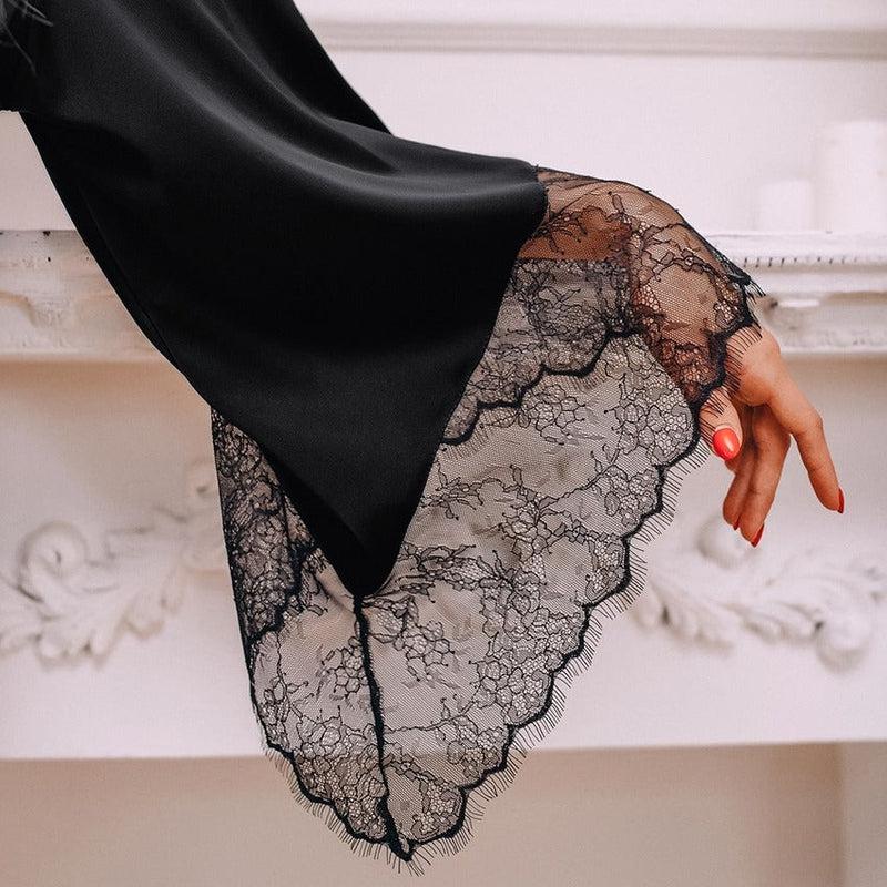 Kimono Femme Nuit Dentelle Léger
