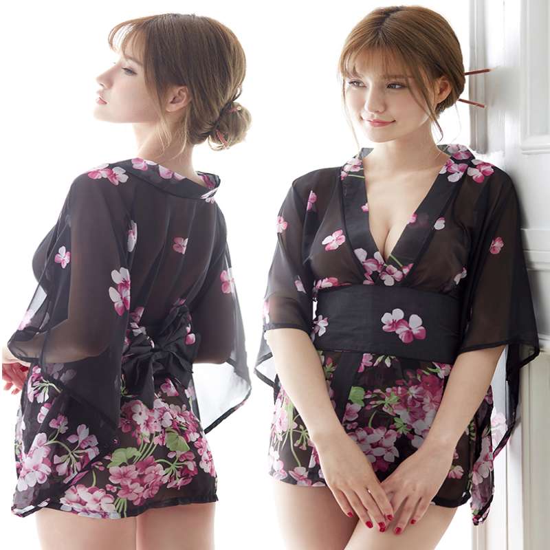 Kimono Noir Court Femme Design
